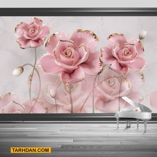 دانلود طرح لایه باز کاغذ دیواری گلهای شاد