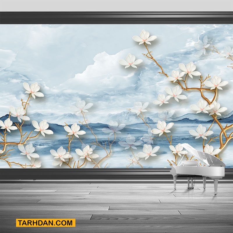 دانلود کاغذ دیواری گلهای سفید شاد بهاری